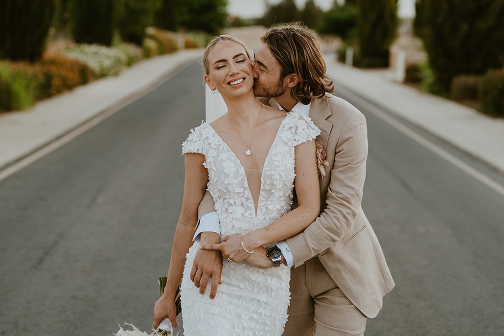 A lush bohemian wedding in Cyprus with pampas grass | Chloe & William