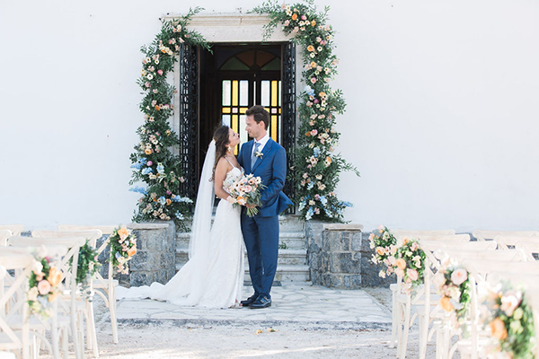 Modern wedding in Corfu island with colorful blooms │ Lucia & Ilias